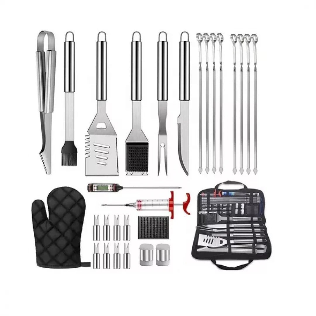 Set Parrilla Bbq 29 Piezas Con Maletin Kit Asados Parrillero